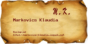 Markovics Klaudia névjegykártya