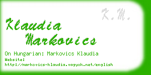 klaudia markovics business card